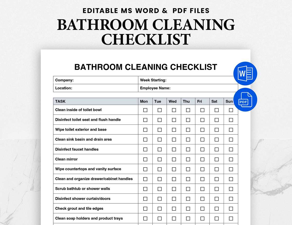 bathroom cleaning checklist printable