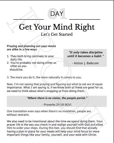 21 day printable daniel fast meal plan