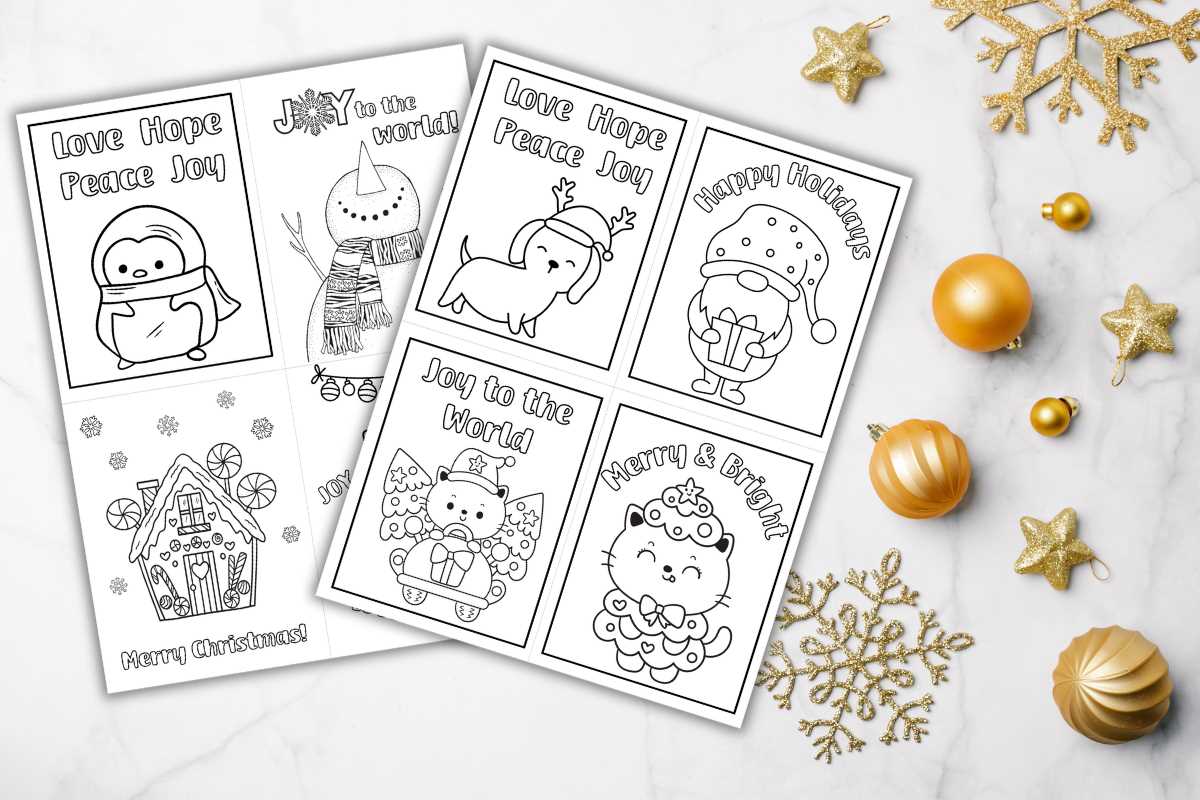 free printable christmas cards to color