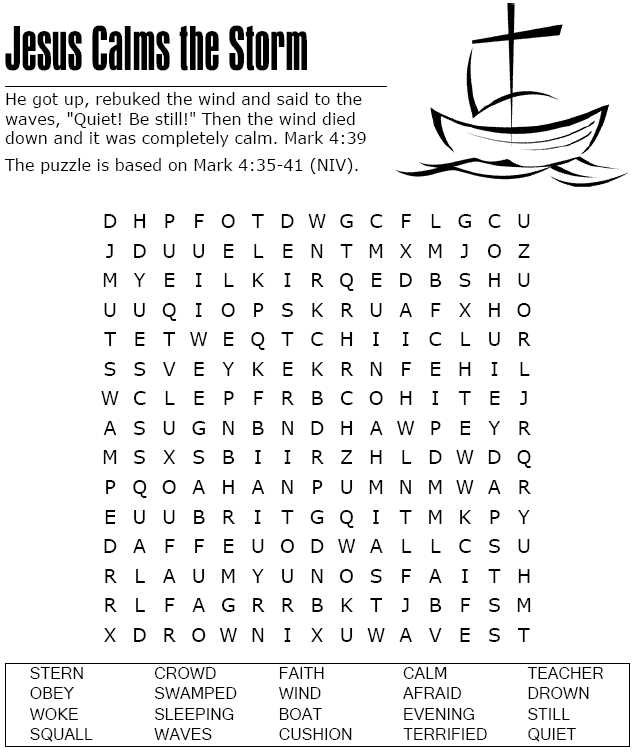 jesus calms the storm free printables