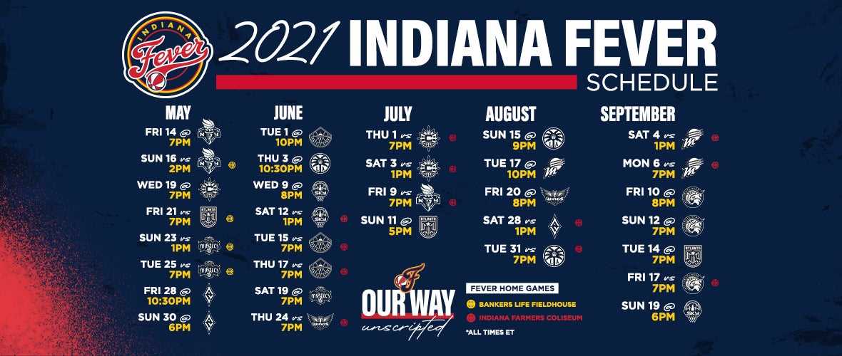indiana fever printable schedule
