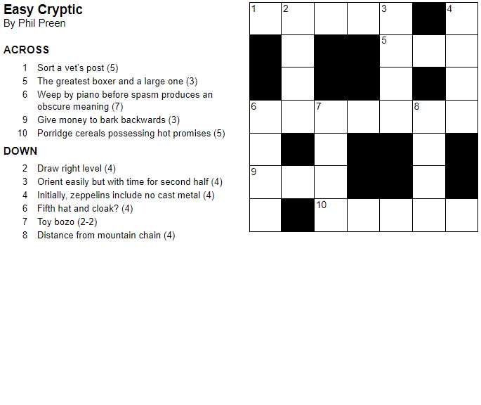 printable cryptic crossword puzzles