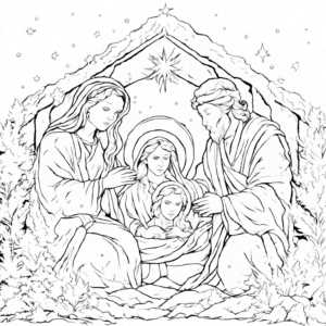 manger scene coloring pages printable