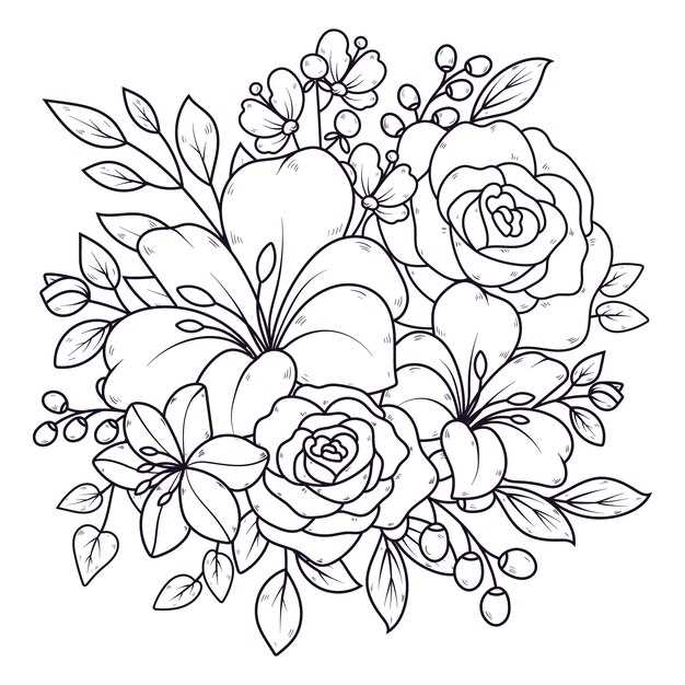 printable small flower coloring pages