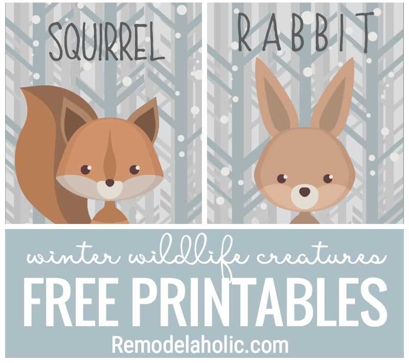 free woodland animal printables