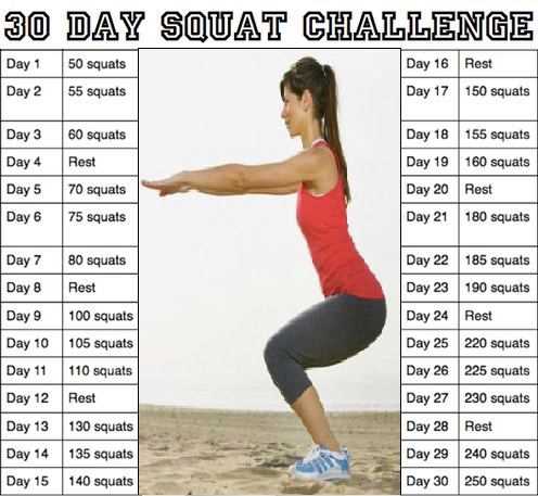 printable squat challenge