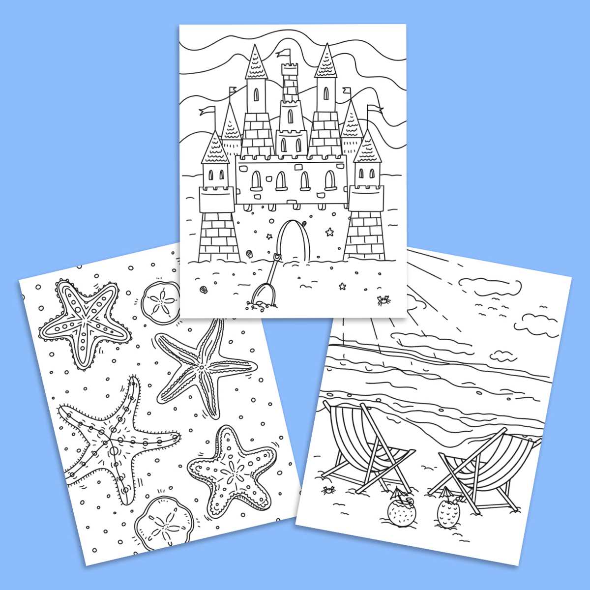 free beach coloring pages printable