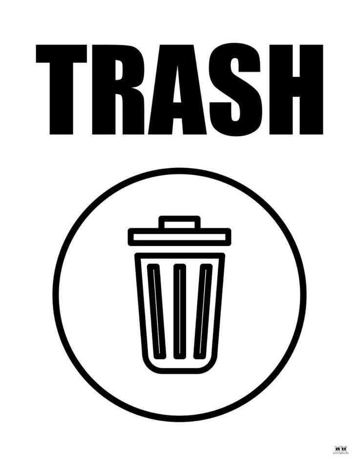 printable garbage sign