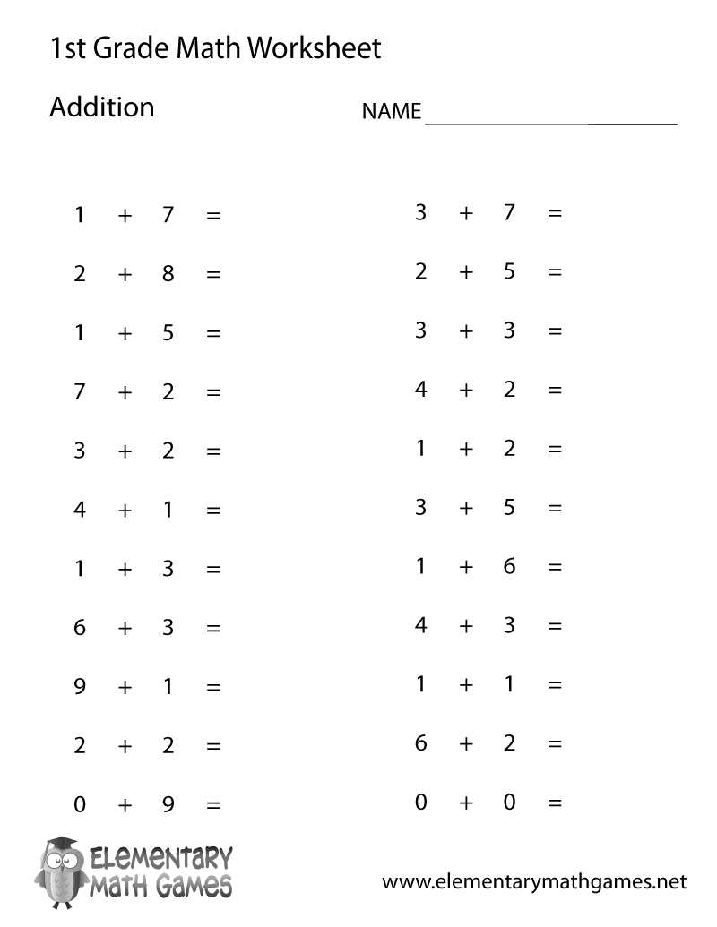 free printable addition math sheets