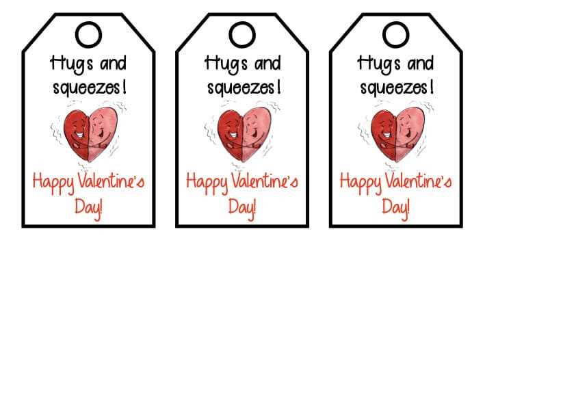 hugs and squeezes valentine printable