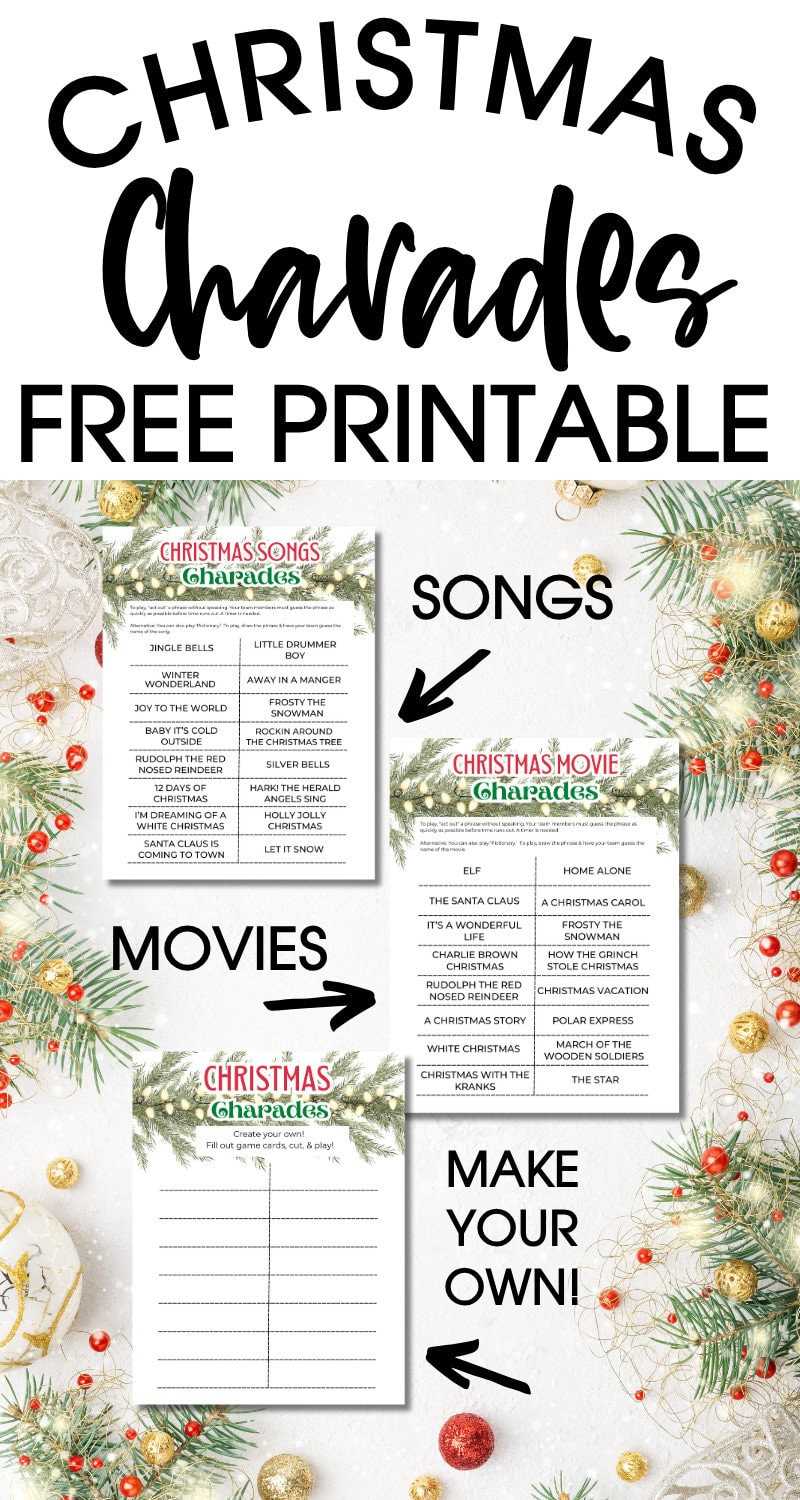 free printable christmas charades game