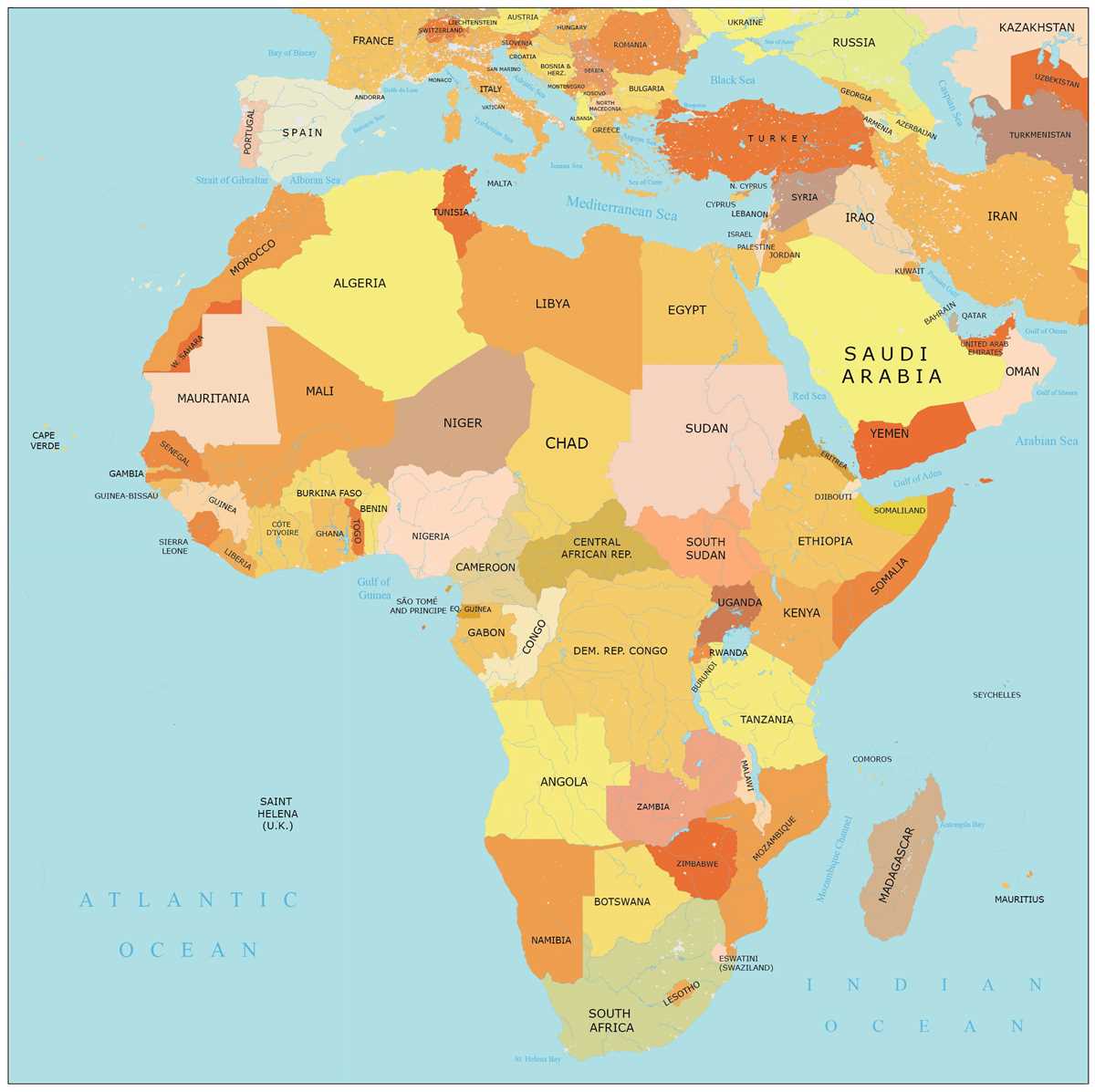printable map of africa continent