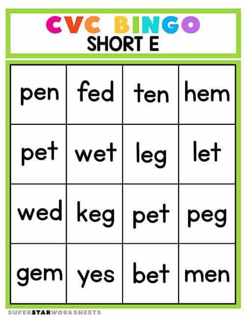 cvc free printable worksheets