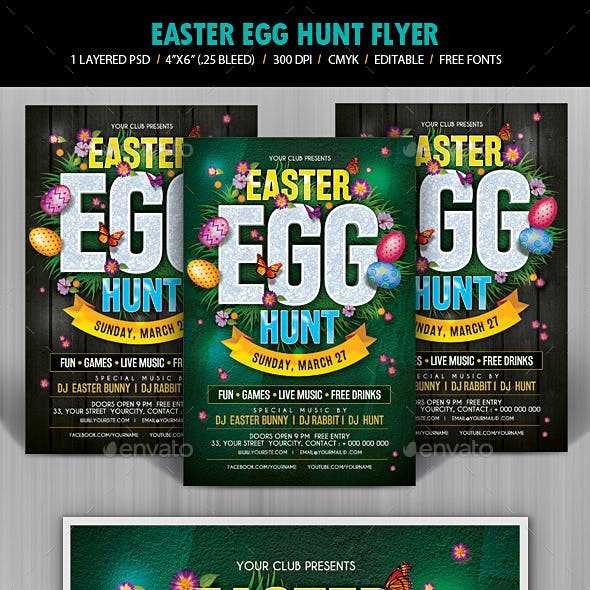editable free printable easter egg hunt flyer template