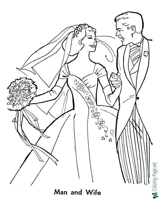 printable wedding coloring pages