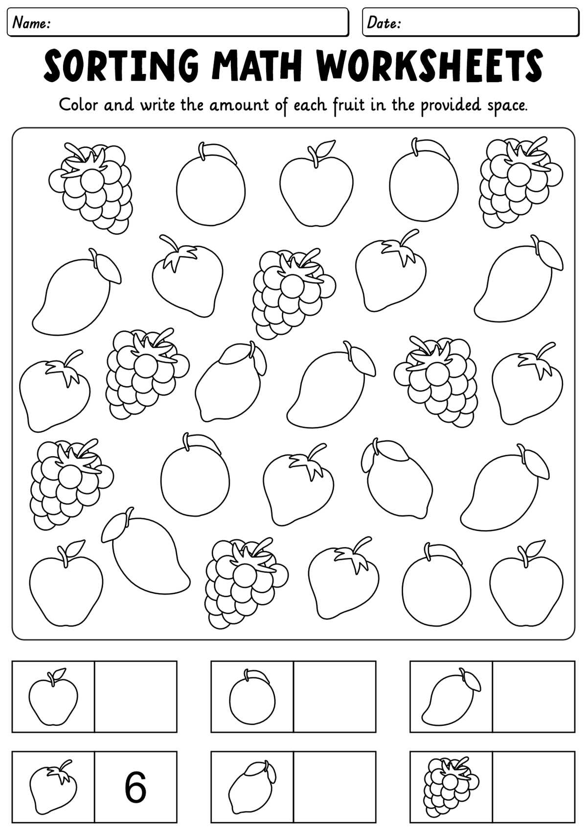 kindergarten math worksheets   printable