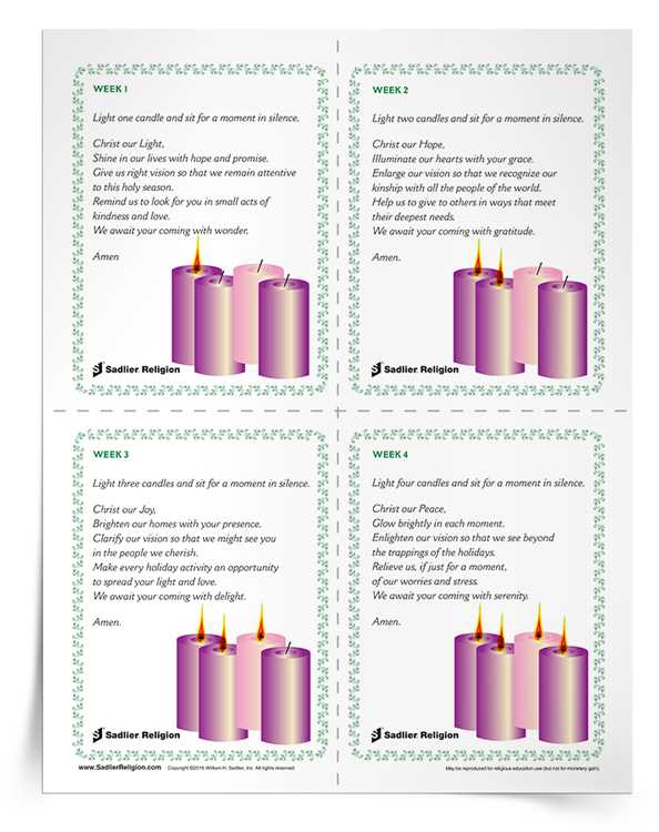 printable advent wreath prayers