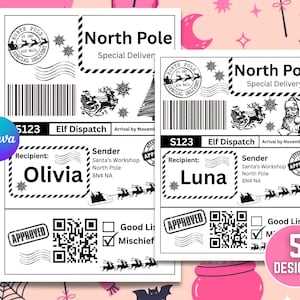 fake shipping label from north pole printable