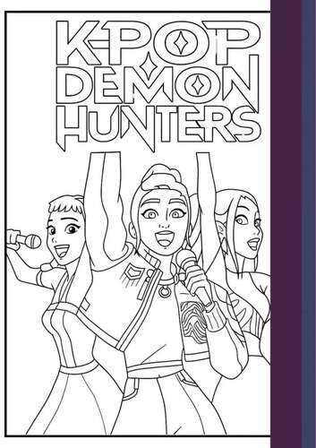 kpop demon hunters coloring page printable