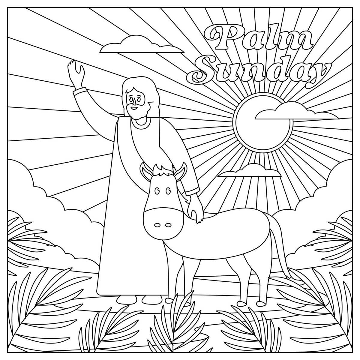 palm sunday coloring page printable palm sunday coloring page printable