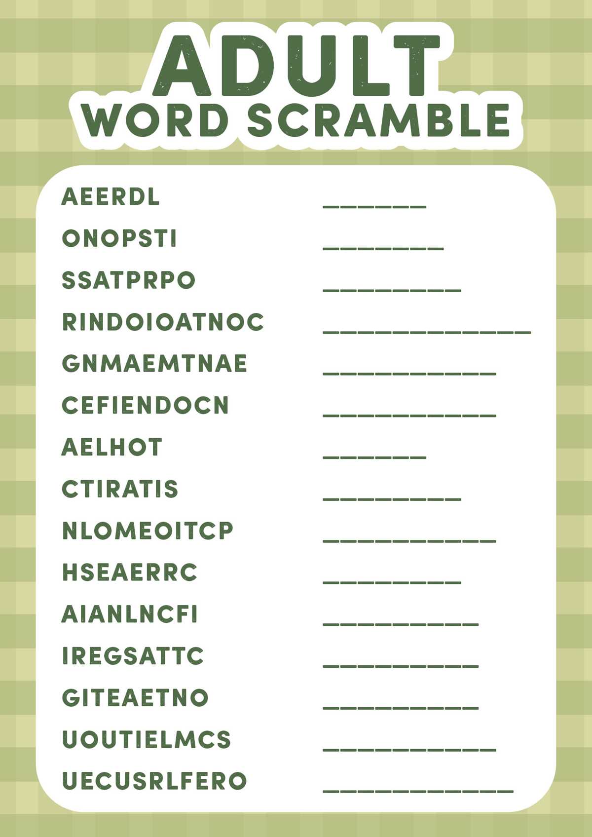 free printable games for adults