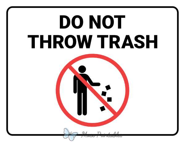 printable garbage sign
