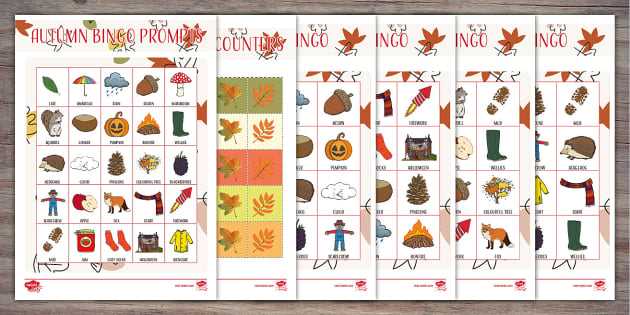 fall bingo game printables