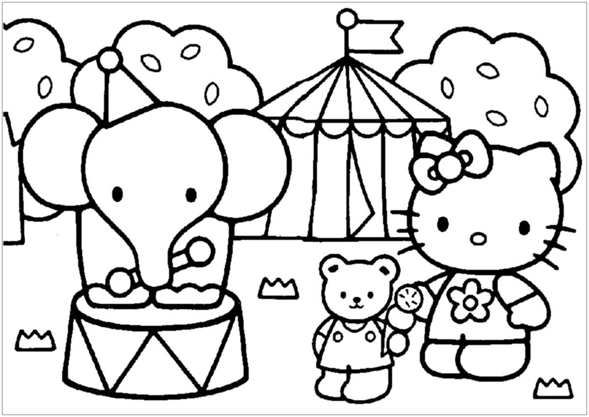 hello kitty coloring page printable