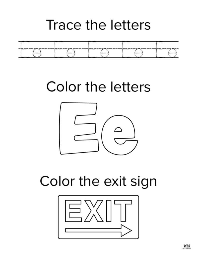 letter e template printable