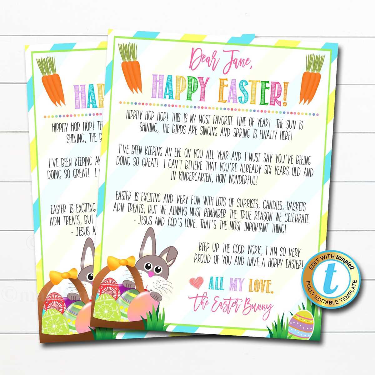 easter bunny note printable easter bunny note printable