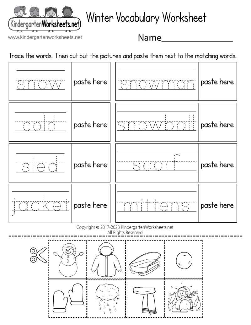 printable winter worksheets for kindergarten