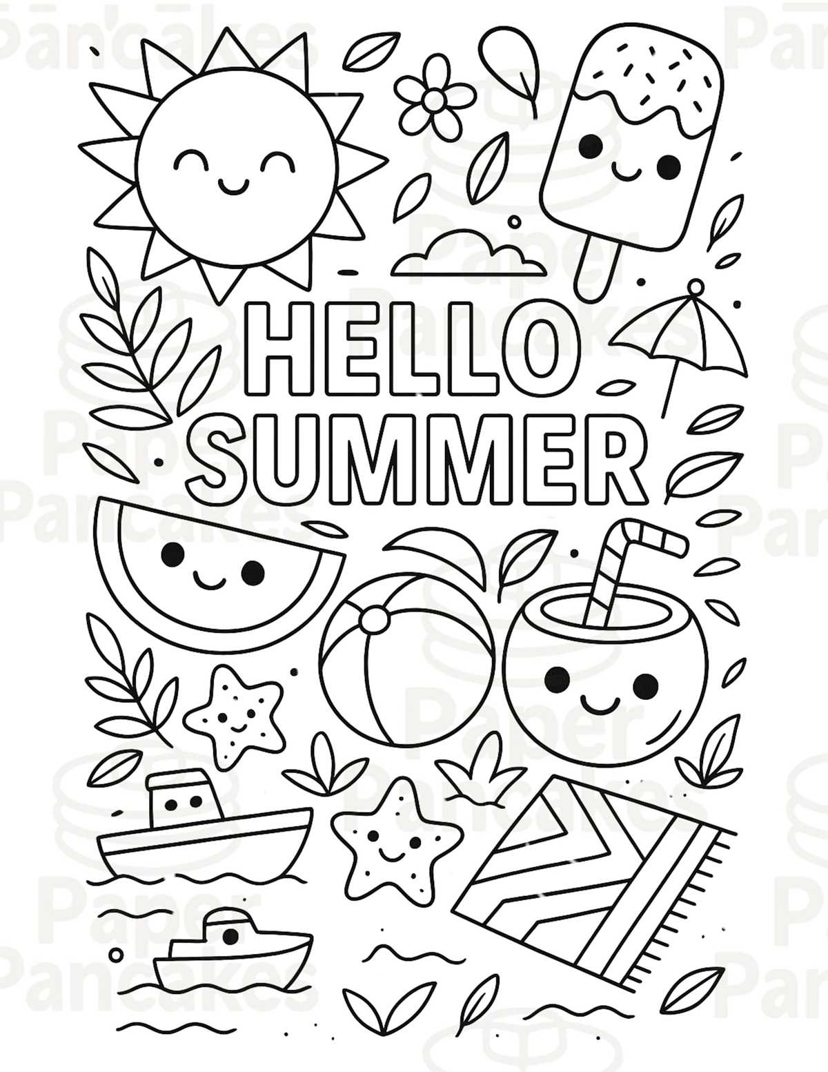 printable coloring pages of summer