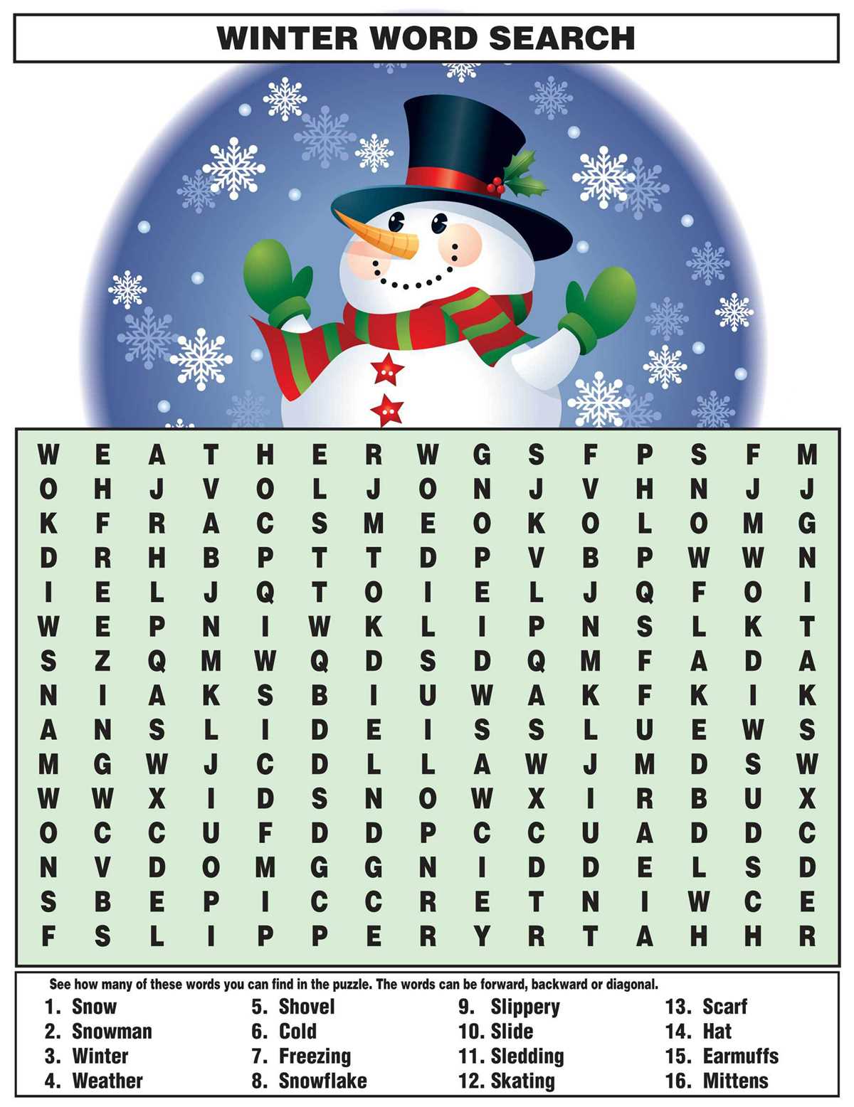 january word search free printable