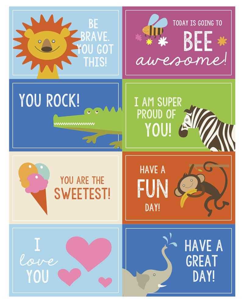 lunch box notes free printables