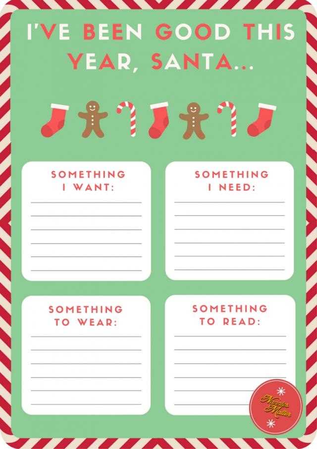 printable christmas wish list