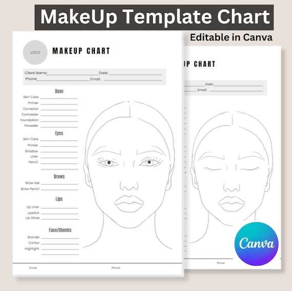 makeup face charts printable