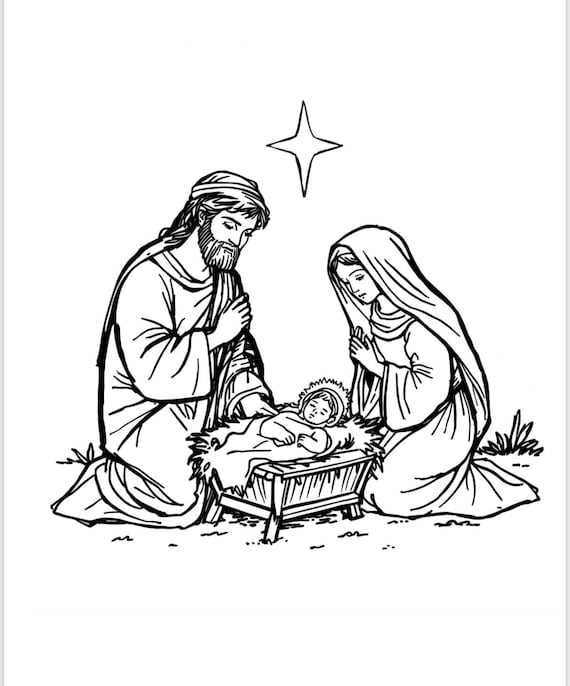 manger scene coloring pages printable