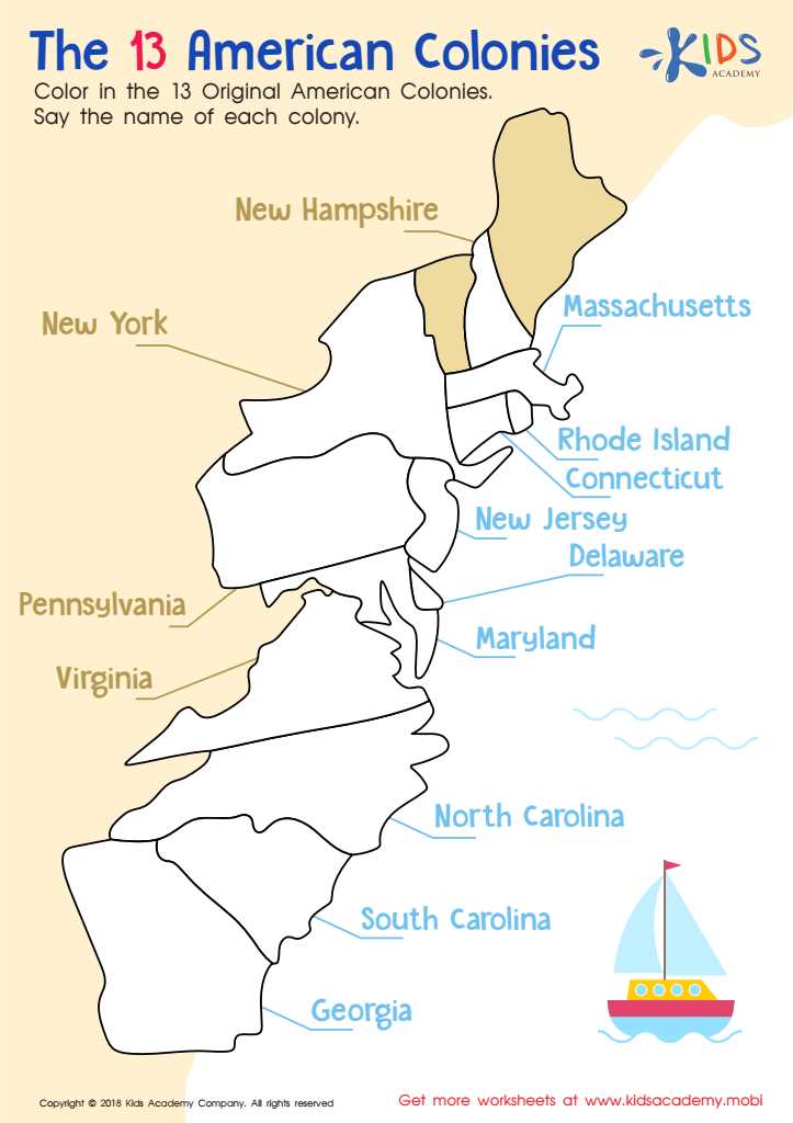 map thirteen colonies printable