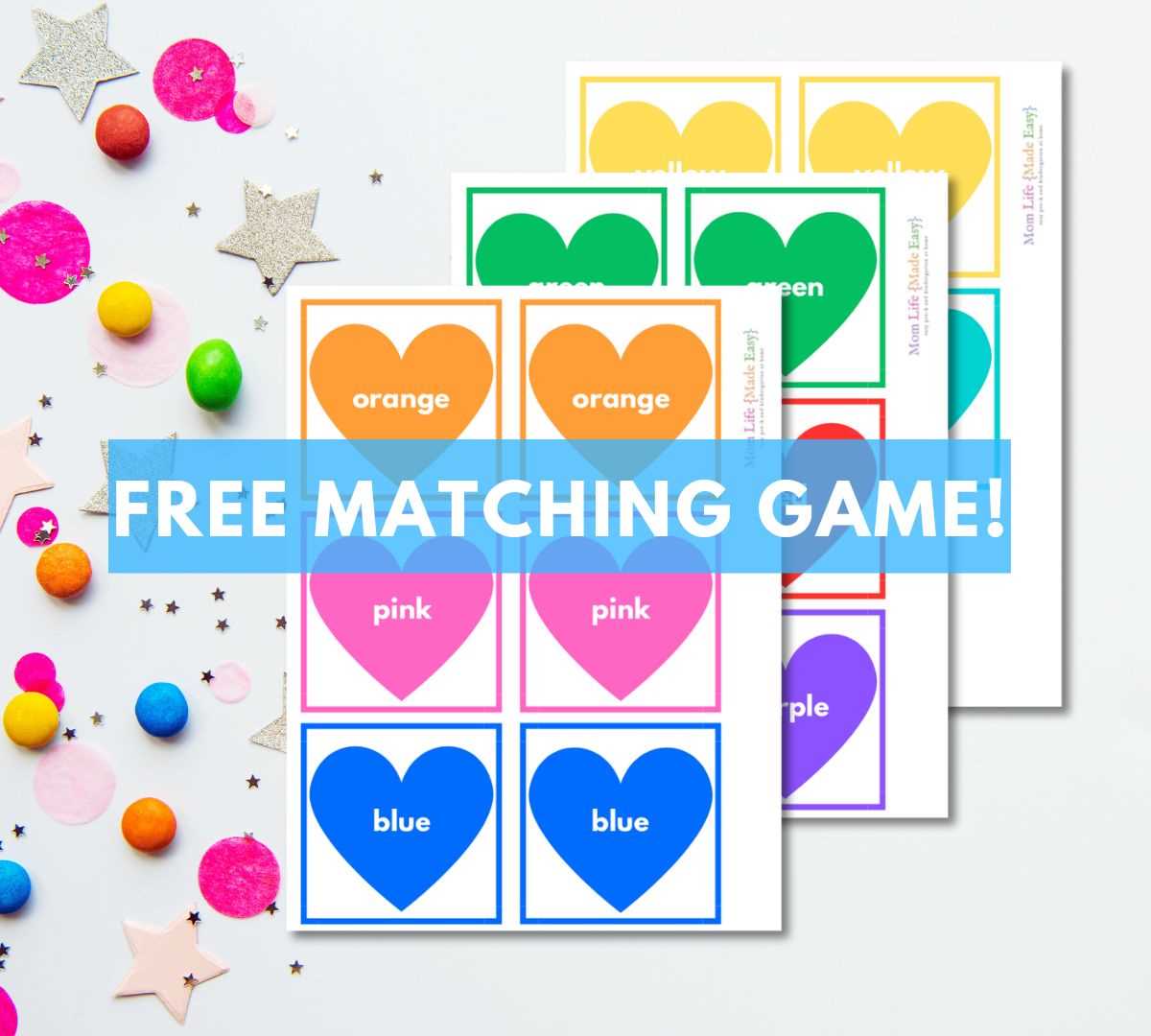matching game printables preschoolers
