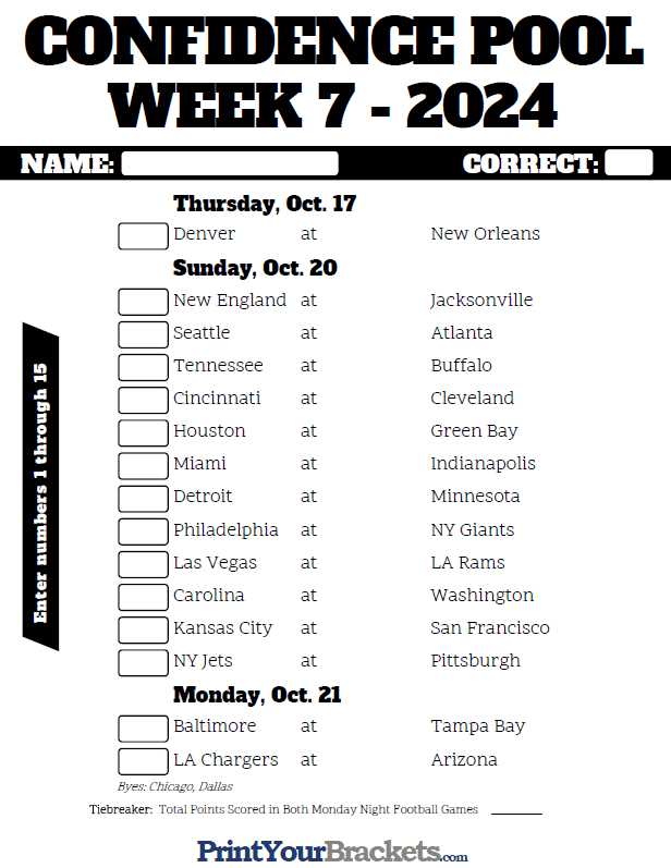 nfl printable schedule week 7