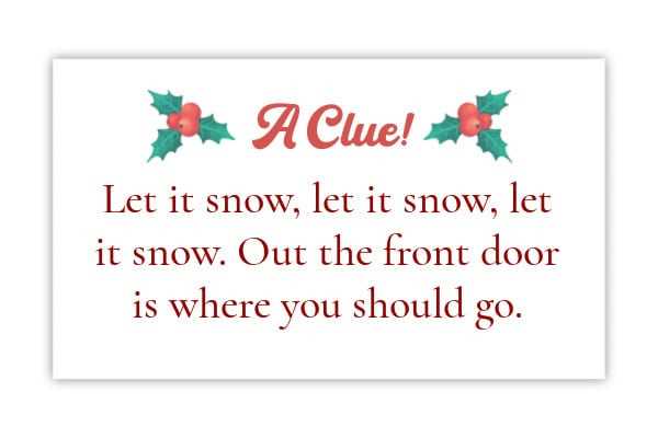 printable scavenger hunt clues christmas