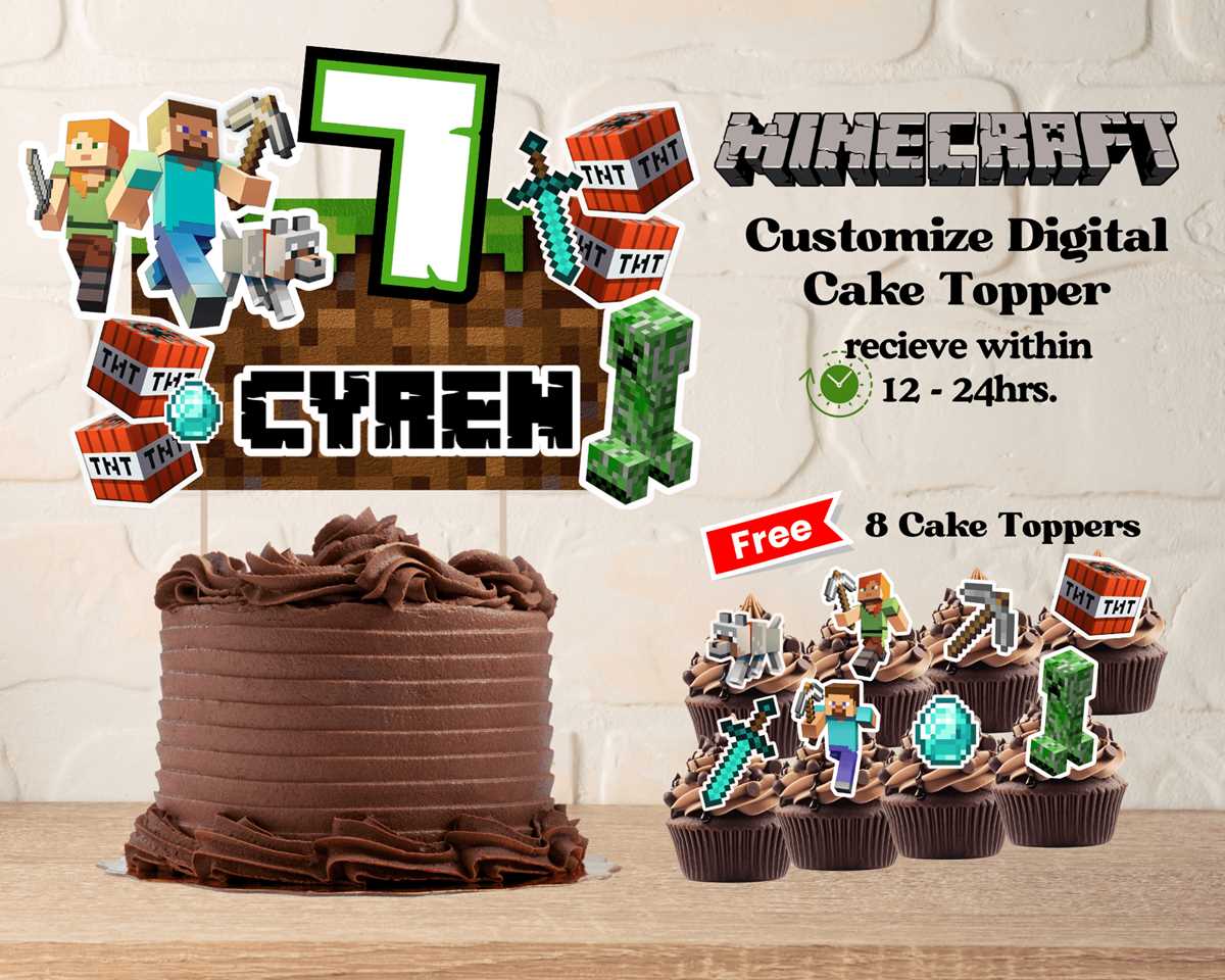 minecraft printable cake toppers