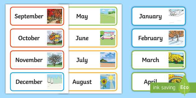 month of the year printable month of the year printable