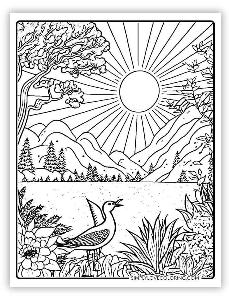 nature free coloring pages printable