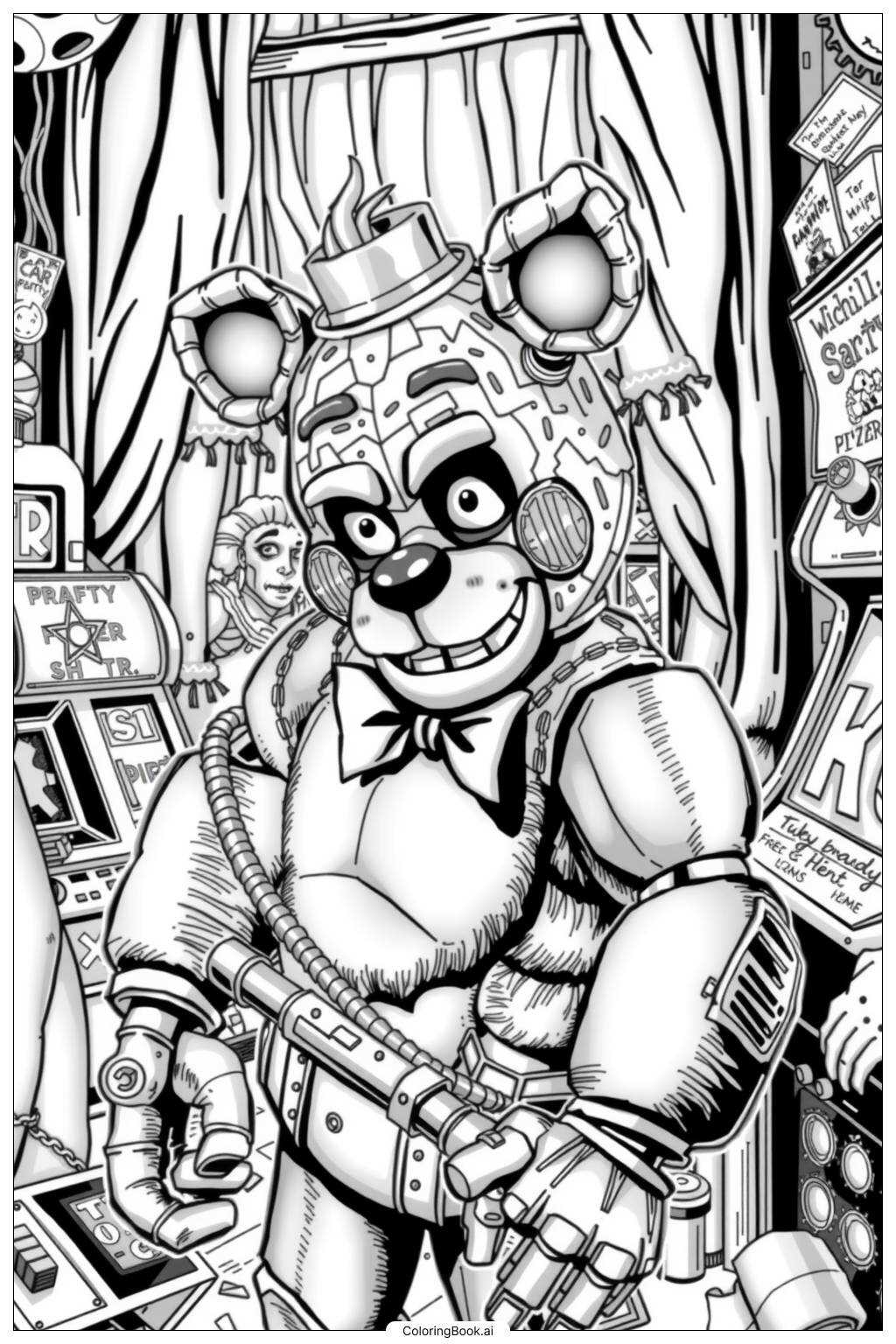five nights at freddys printable coloring pages