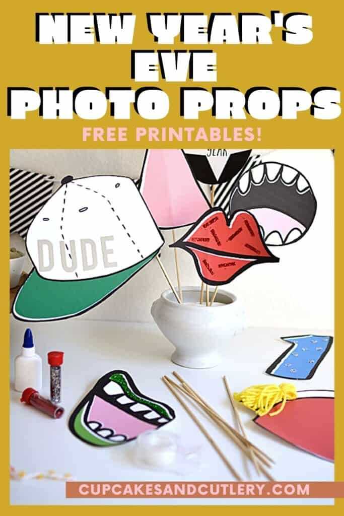 new year photo booth props printable