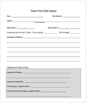 printable work order template