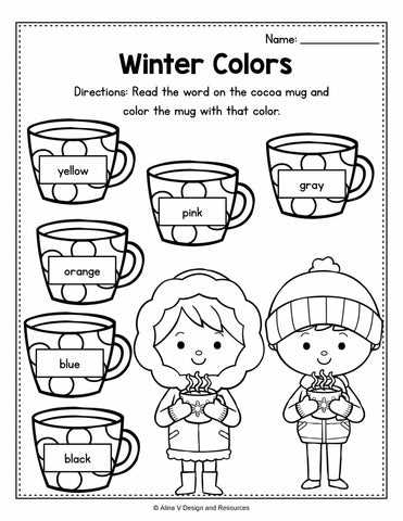 printable winter worksheets for kindergarten