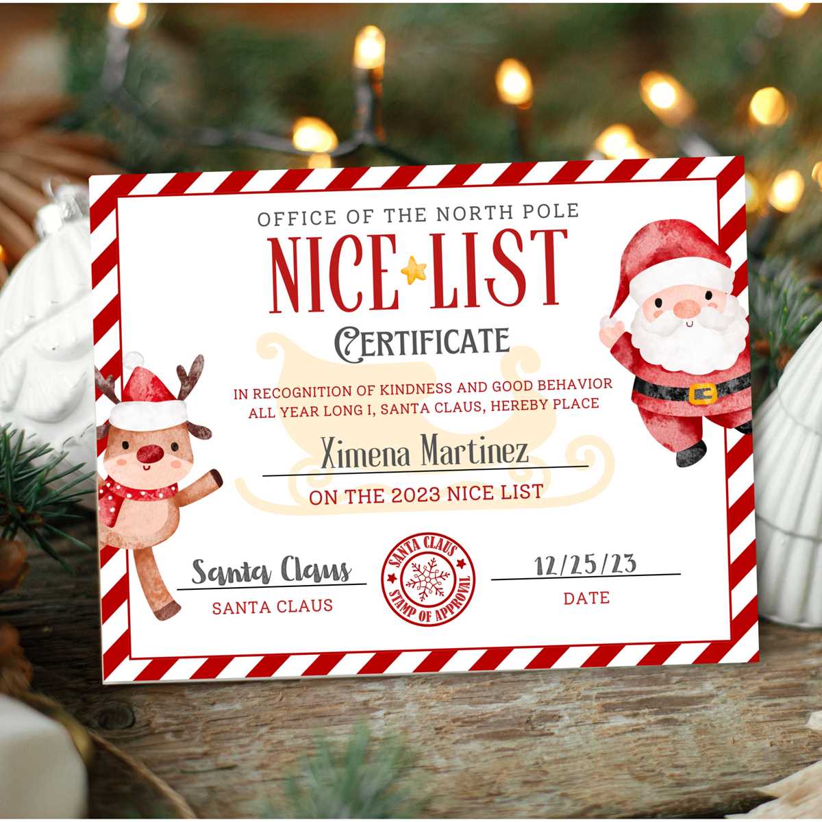 nice list certificate free printable