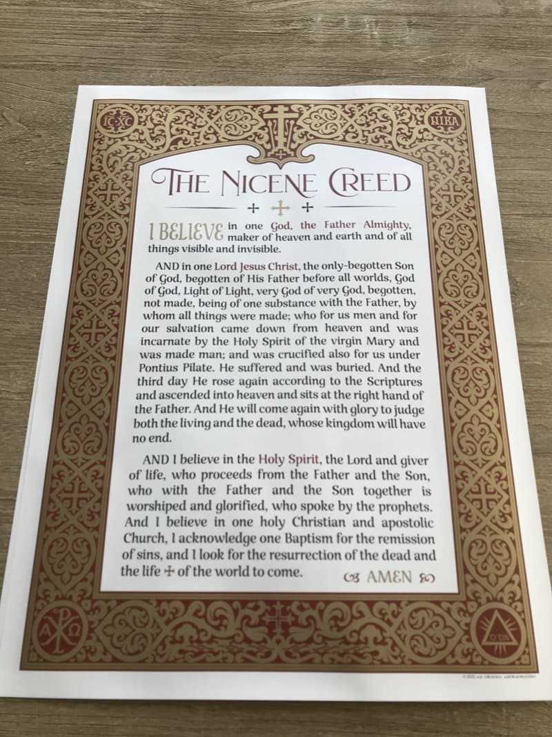 nicene creed printable